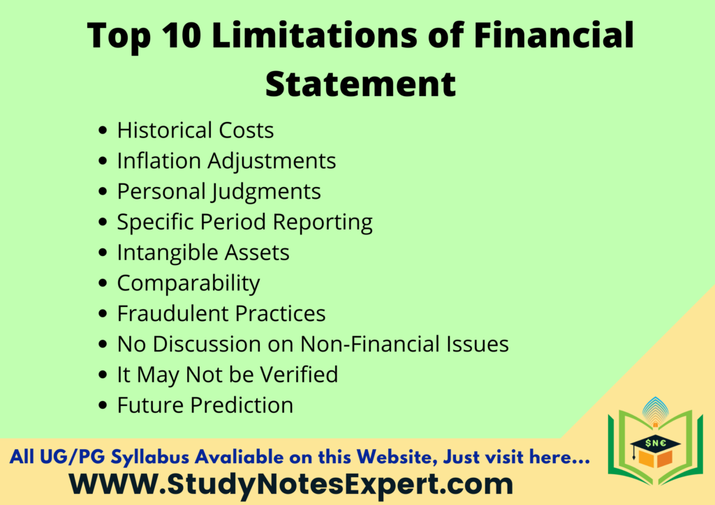 Limitations of Financial Statement 