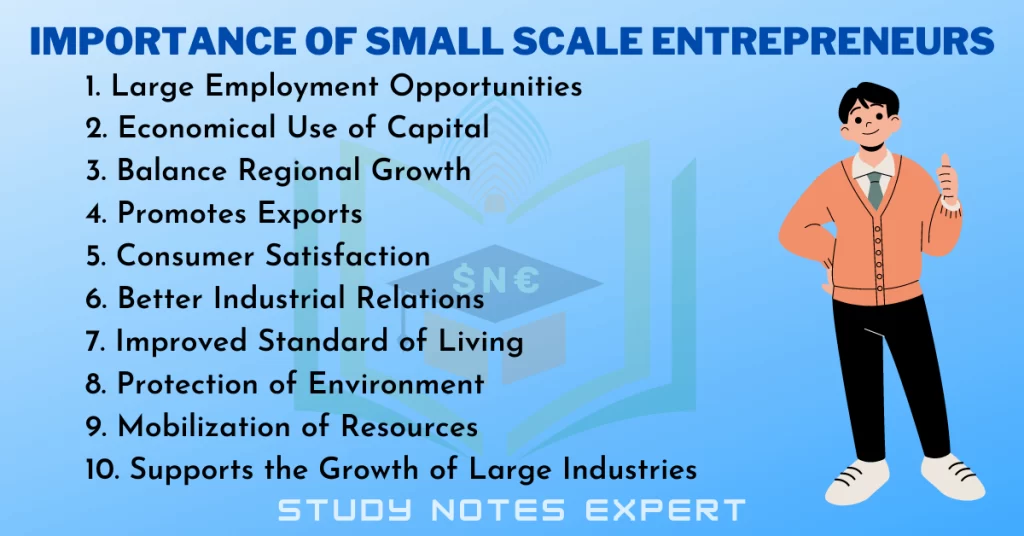 Importance of Small Scale Entrepreneurs