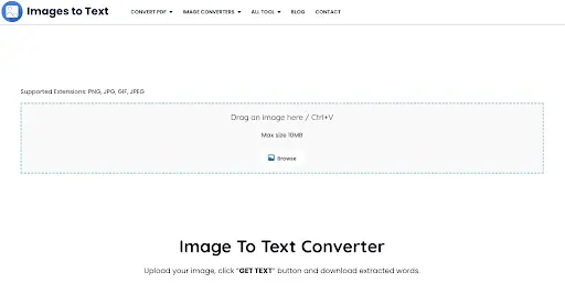Image to Text Convertor Tool: ImagestoText.io