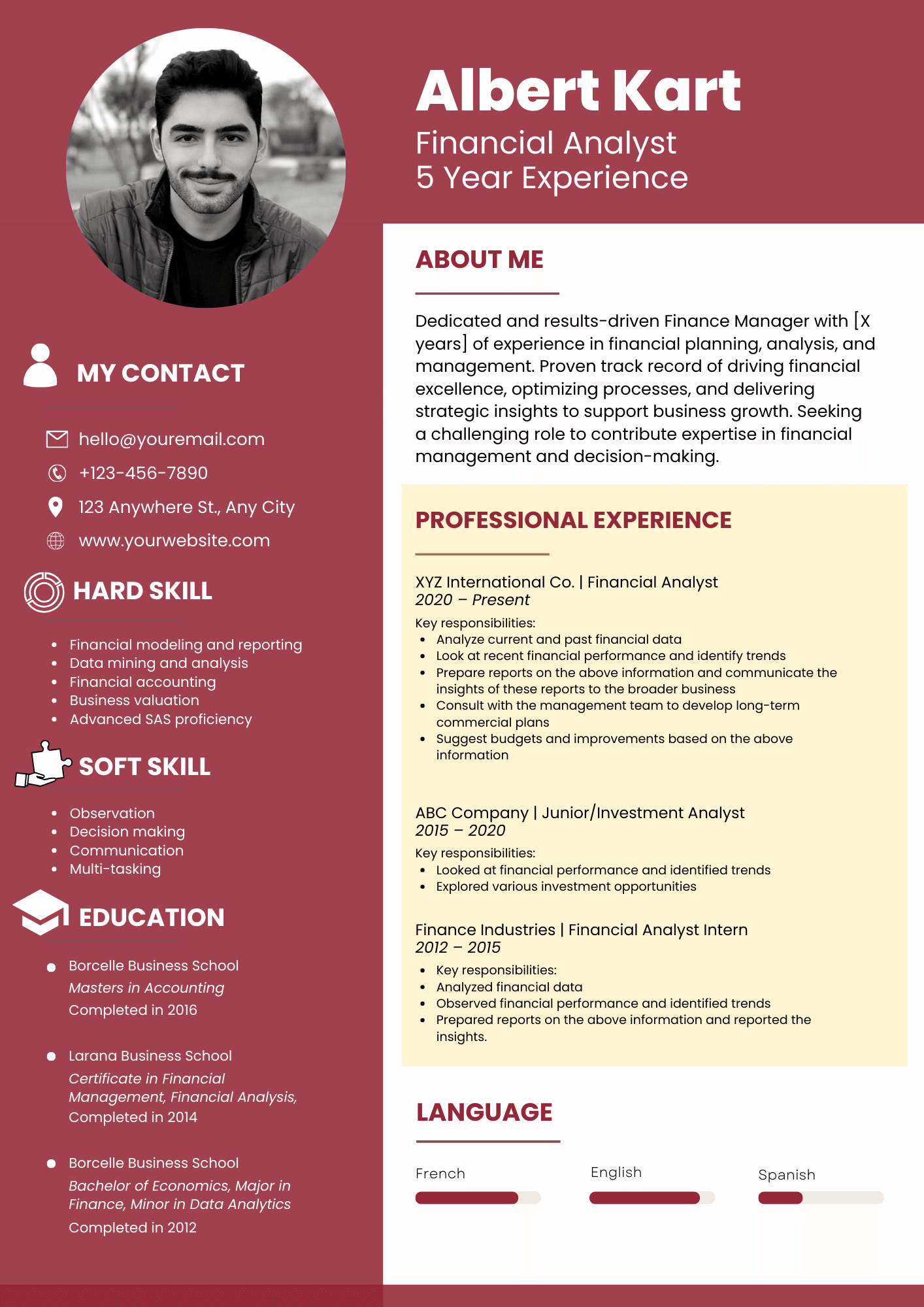 Stylish Canva Resume Templates Online Editable to Craft CV