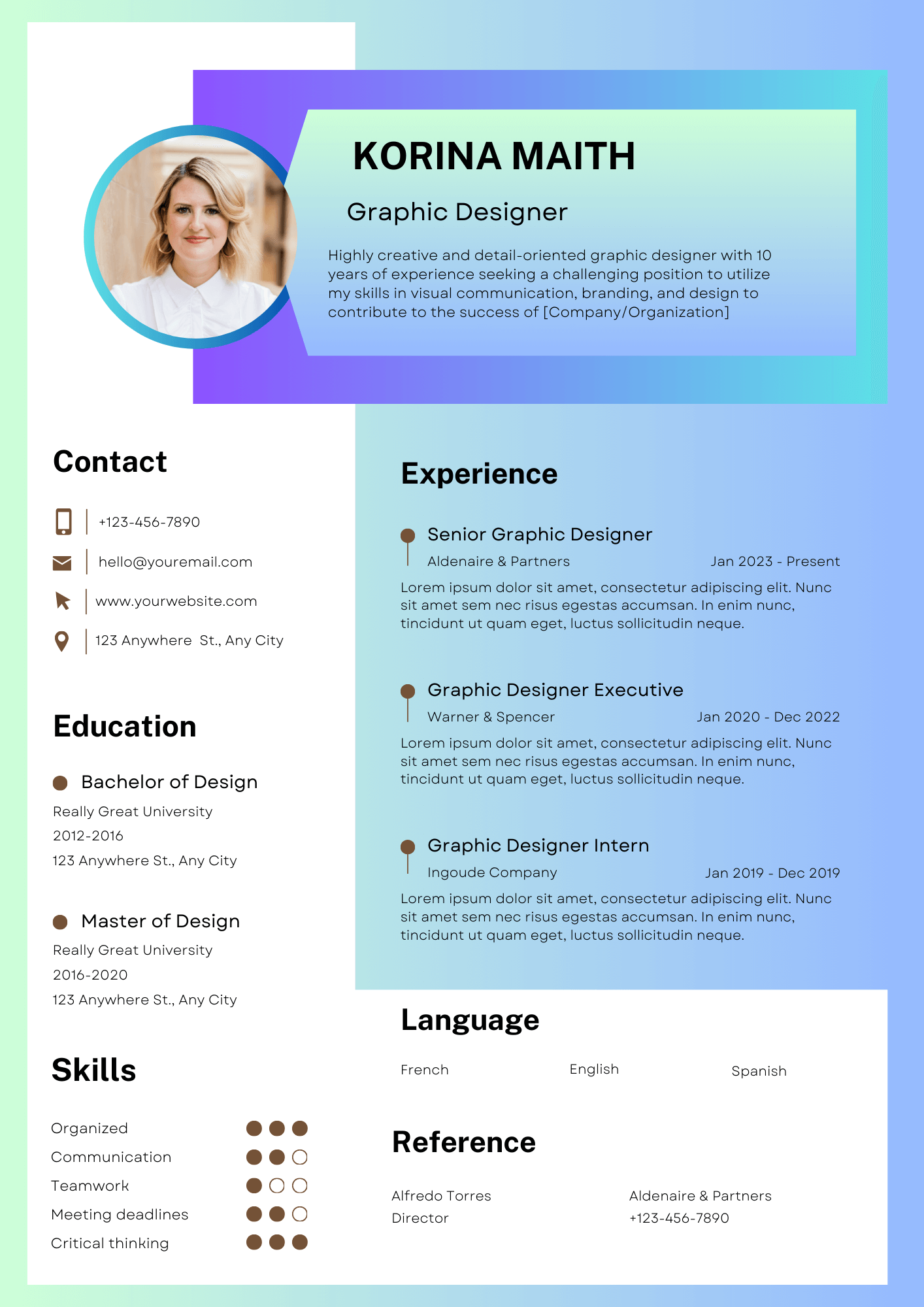 Stylish Canva Resume Templates Online Editable to Craft CV